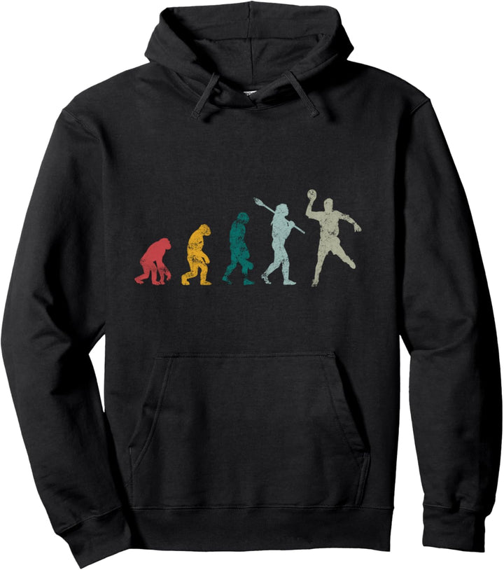 Handballspieler Vintage Retro Geschenk Evolution Handball Pullover Hoodie