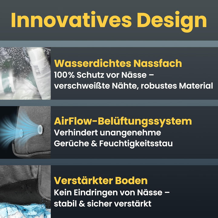 Heldenwerk® Sporttasche & Reisetasche für Damen und Herren klein I Trainingstasche mit Schuhfach und