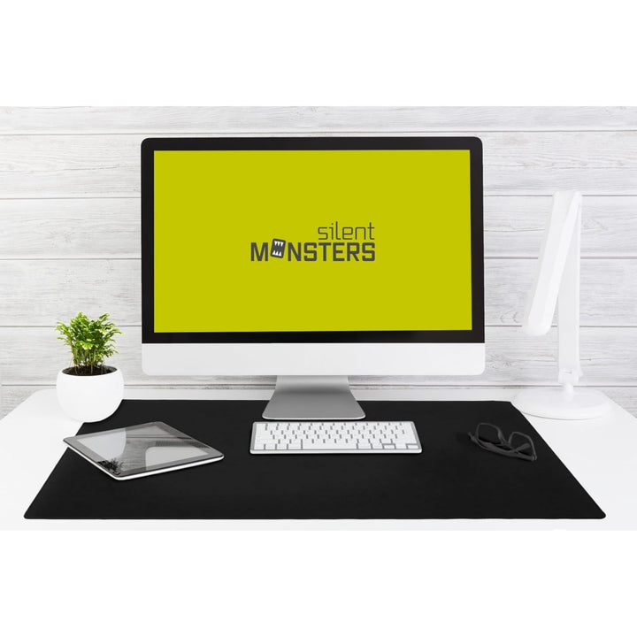 Silent Monsters Mauspad XXXL 900 x 600 mm grosses Mousepad - Gross Schwarz - Vernähter Rand - rutsch