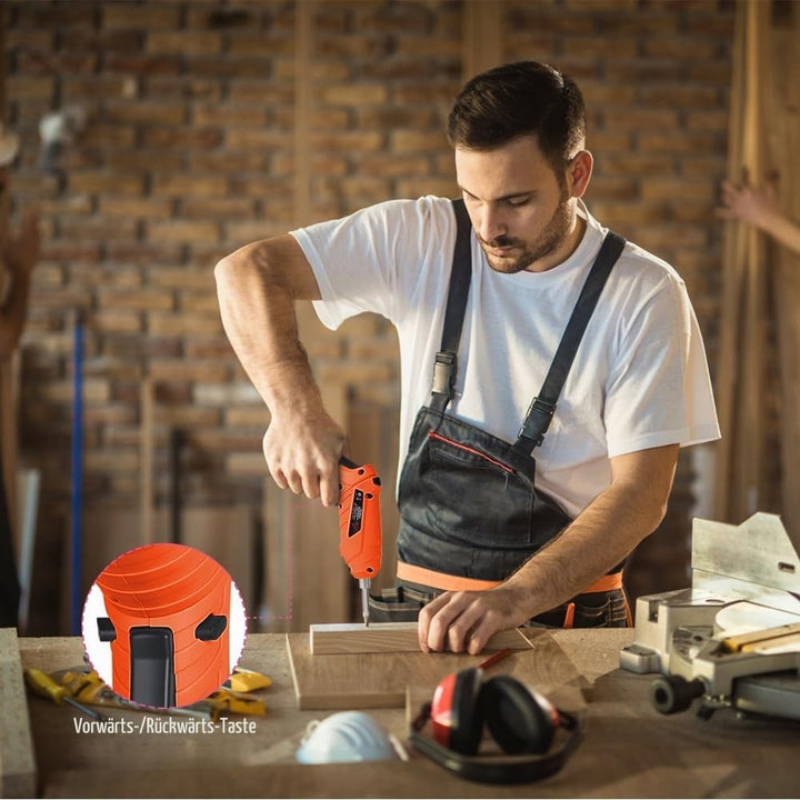Orange - Elektroschrauber flintronic Akkuschrauber Klein, Mini Akkuschrauber con LED-Licht, 1300mAh
