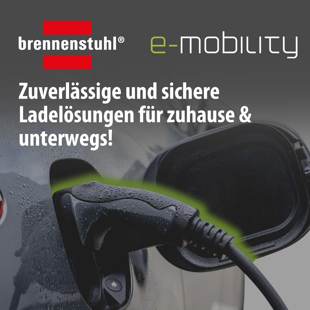Brennenstuhl tragbares EV Ladegerät Typ 2 - Schutzkontakt (Mobile Ladestation 10A, 2,3kW, 8m, IP44,