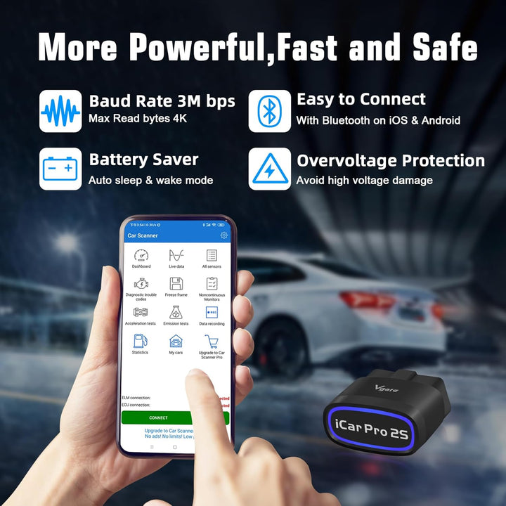 Vgate iCar Pro 2S OBD2 Bluetooth Adapter Motor überprüfen Fahrzeug Code-Leser Diagnose Scanner-Werkz