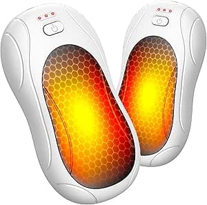 Handwärmer Elektrisch 2 Pack mit Magnetische, Elektrischer Taschenwärmer Aufladbar 3000mAh, 3 Stufen