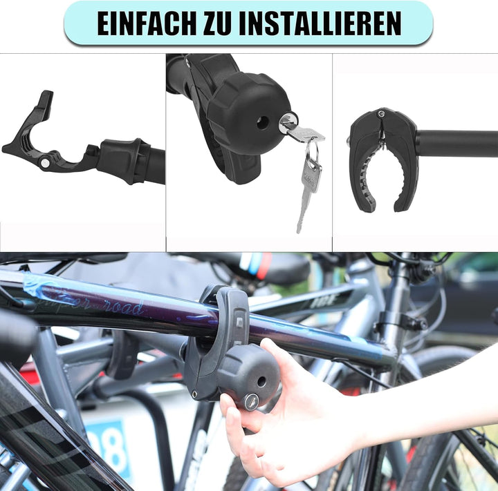Schwarz Rahmenhalter Lang 45 cm, Abschliessbar Ahrradrahmenhalter, für U-Bügelrohr: Ø 2,5-3,0 cm, Un