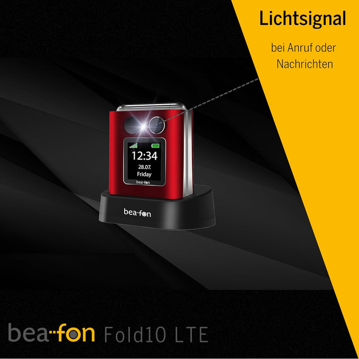 Beafon, Fold10 LTE, Klapphandy, SOS Notruftaste, XL Farbinnendisplay2,2 (5,58cm), XL Farbaussendispa