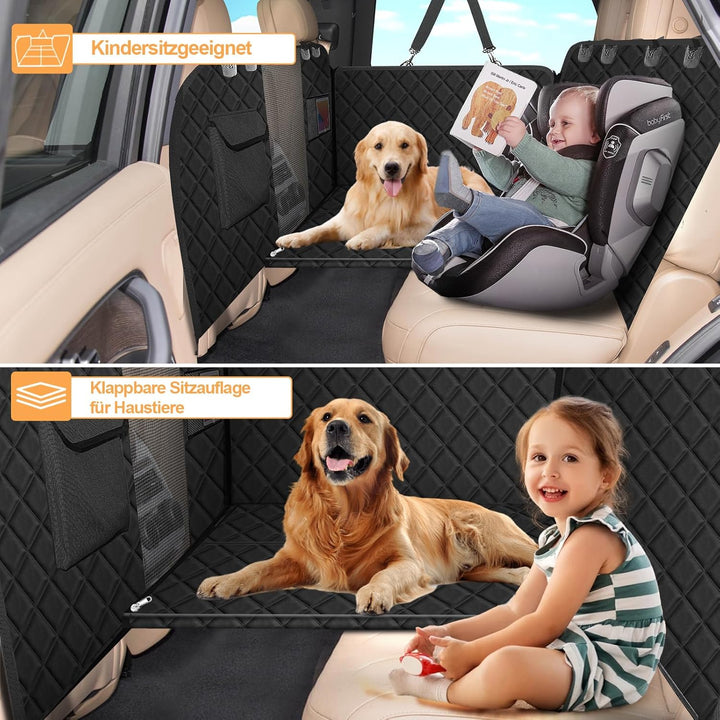 Vinstatin Hunde-Autositzabdeckung für Rücksitz mit starkem harten Boden, Rücksitzverlängerung rutsch