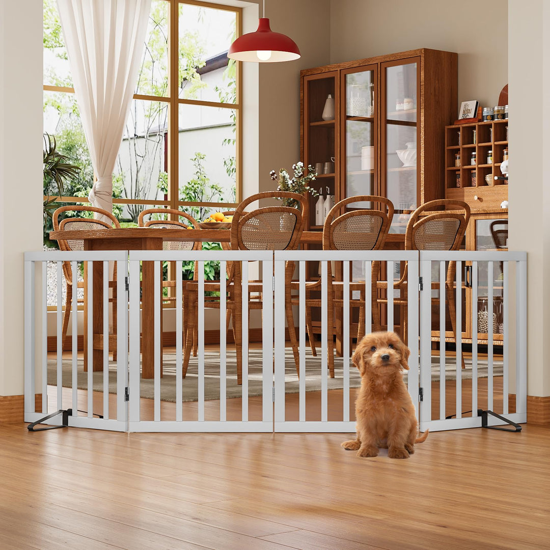 Freistehendes Hundegitter, Faltbares Hundebarriere für Tür,Treppen,Flur,Küche &amp; Schlafzimmer, Freist
