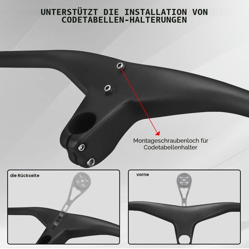 RXL SL Integrierter MTB Lenker - Carbon Riser Mountainbike Lenker 28.6mm, 700x90mm Fahrradlenker, Do