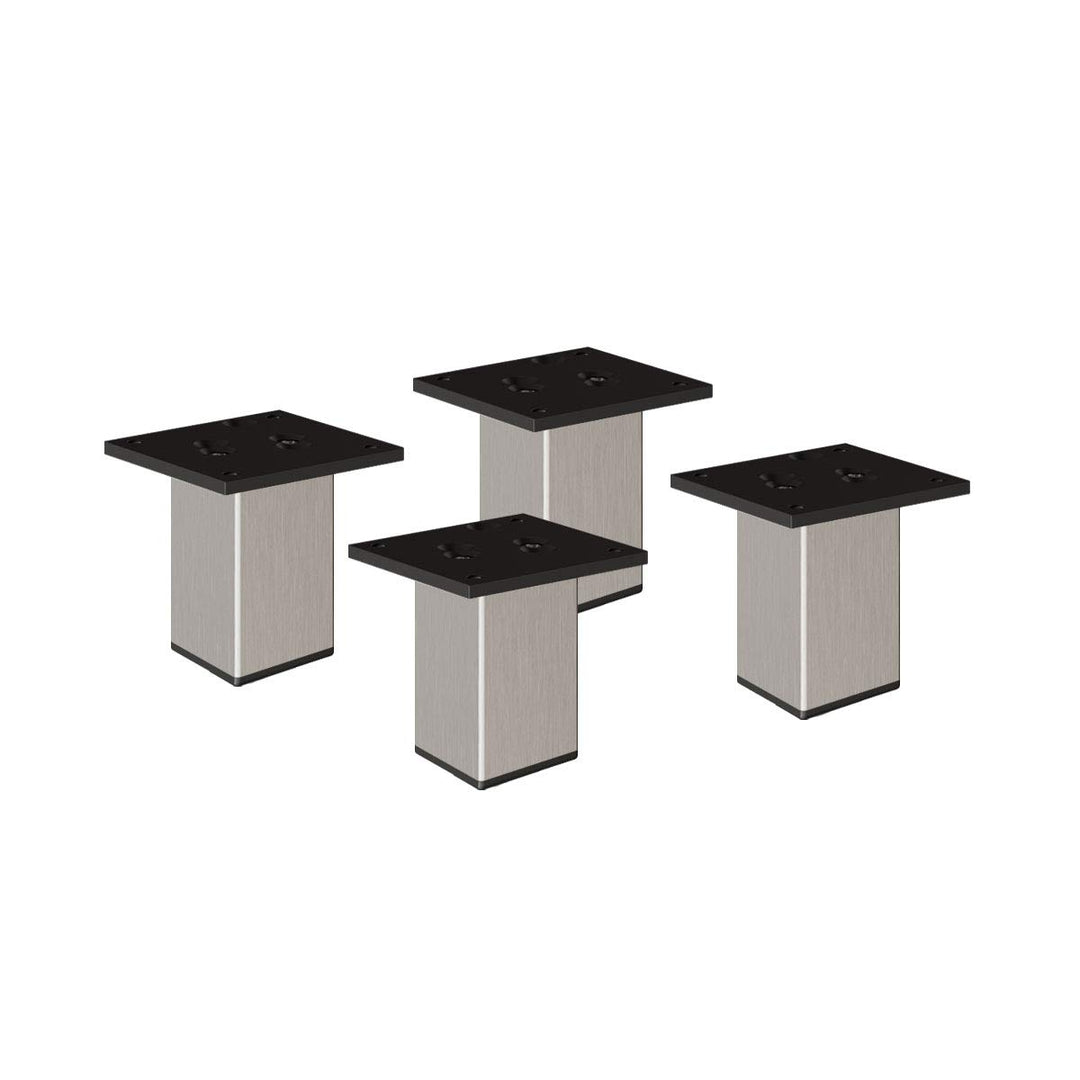 Sossai Exklusiv Möbelfüsse E4MF, 4er Set, Höhe: 100 mm, INOX, aus Aluminium 45 x 45 mm Vierkantprofi