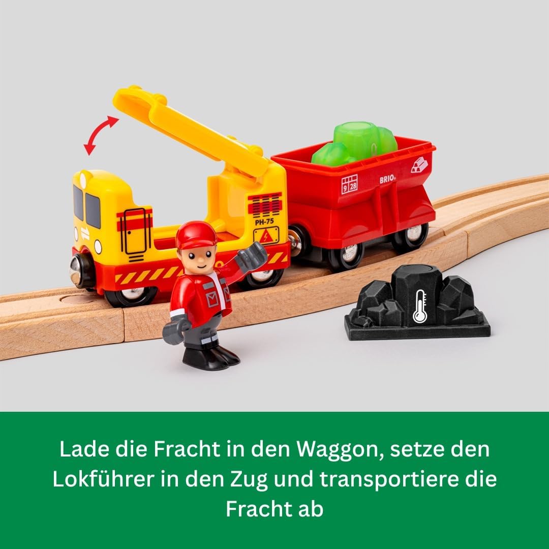BRIO World - Güterzug-Set mit Farbwechsel - Spielzeug Eisenbahn für Kinder mit Eisenbahn, Wagen, Spi