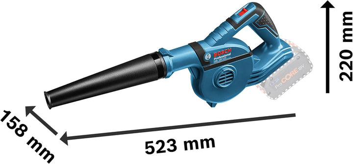 Bosch Professional 18V System Akku Gebläse GBL 18V-120 (bis zu 270 Km/h Luftstromgeschwindigkeit, oh