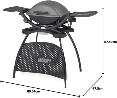 Weber Q 2400 Grill, 2200 W, Grau, rechteckig, Aluminium, Edelstahl, 68 cm l x 130 cm w x 130 cm h