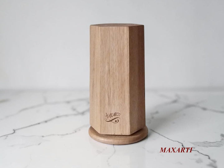 360° Drehbarer Magnetischer Messerblock Magnetisch Messerhalter aus Buchen holz mit starken Magneten