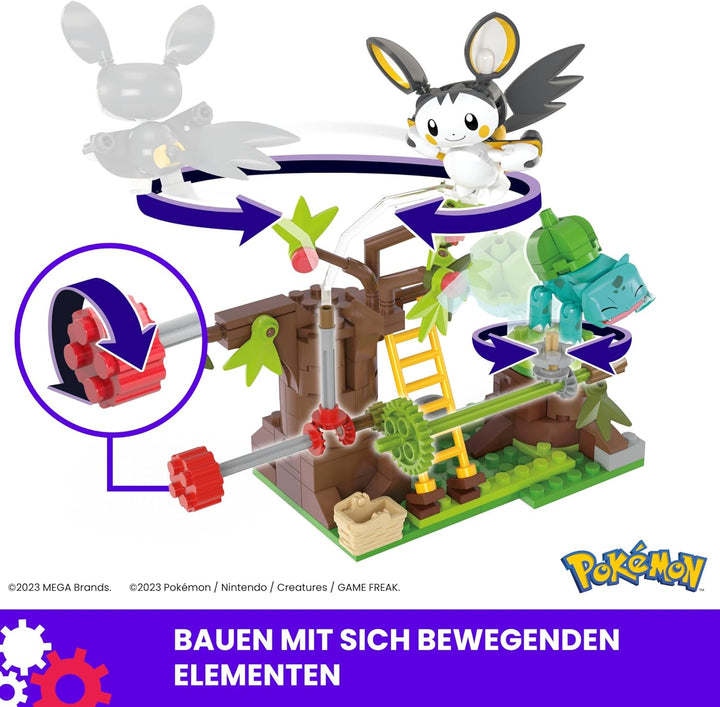 MEGA Pokémon Adventure Builder - erlebnisreiches Bauset mit 194 Teilen, beweglichen Pokémon Emolga u