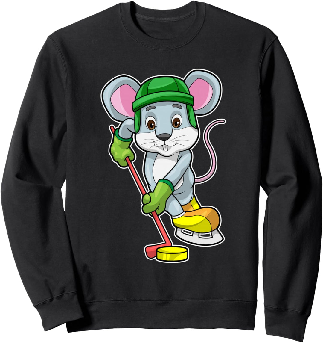 Maus Eishockey Eishockeyschläger Sport Sweatshirt