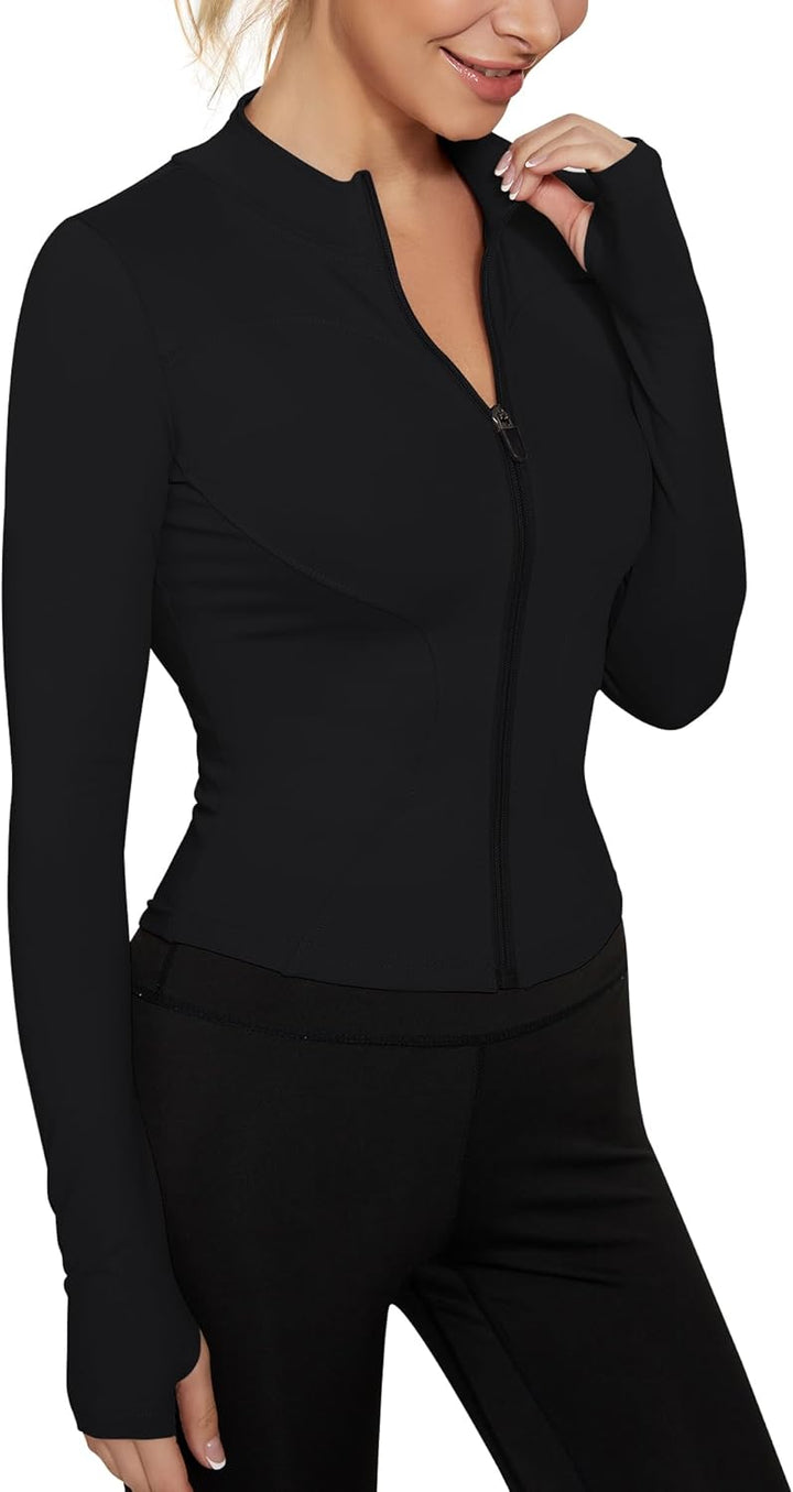 Rapbin Damen Laufjacke Sportjacke Langarm Gym Tops Yoga Fitness Shirt Atmungsaktive Sportjacke Reiss