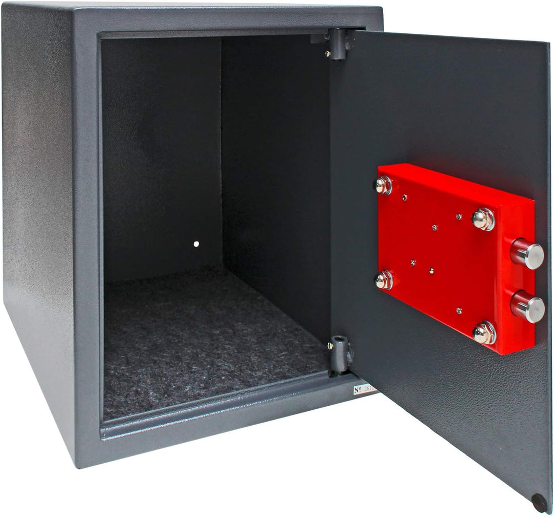 DEMA Möbeltresor 42L 30x37x38cm - Wandtresor, Wandsafe, Geldschrank, Safe - Mit Schlüssel, Robust, S