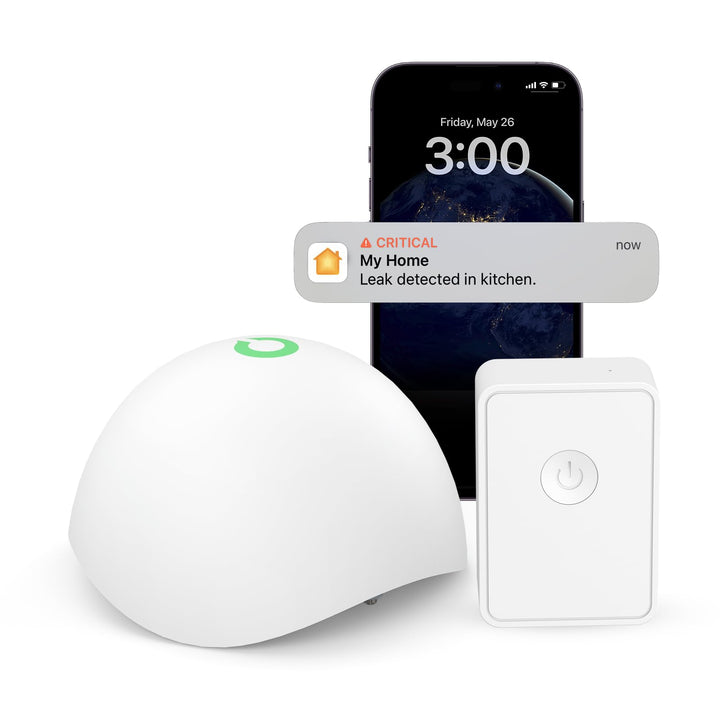 Meross Smart Wassermelder WLAN Wassersensor für HomeKit, Wassersensor Wasseralarm mit Hub kompatibel