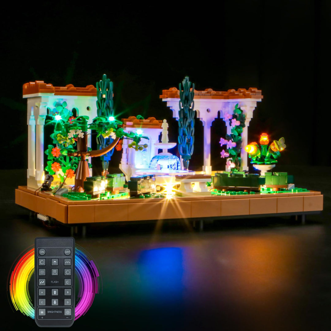 Licht Set Kompatibel mit Lego Springbrunnengarten Fernbedienung, Nur Lichter Set - Kein Modell, Lich