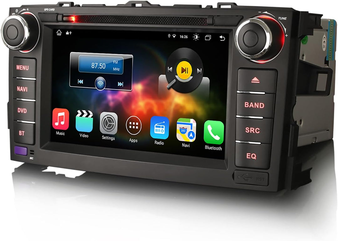 Erisin 7 Zoll 8-Kern 4GB RAM 64GB ROM Android 12 Autoradio Bluetooth GPS Navigation für Toyota Auris