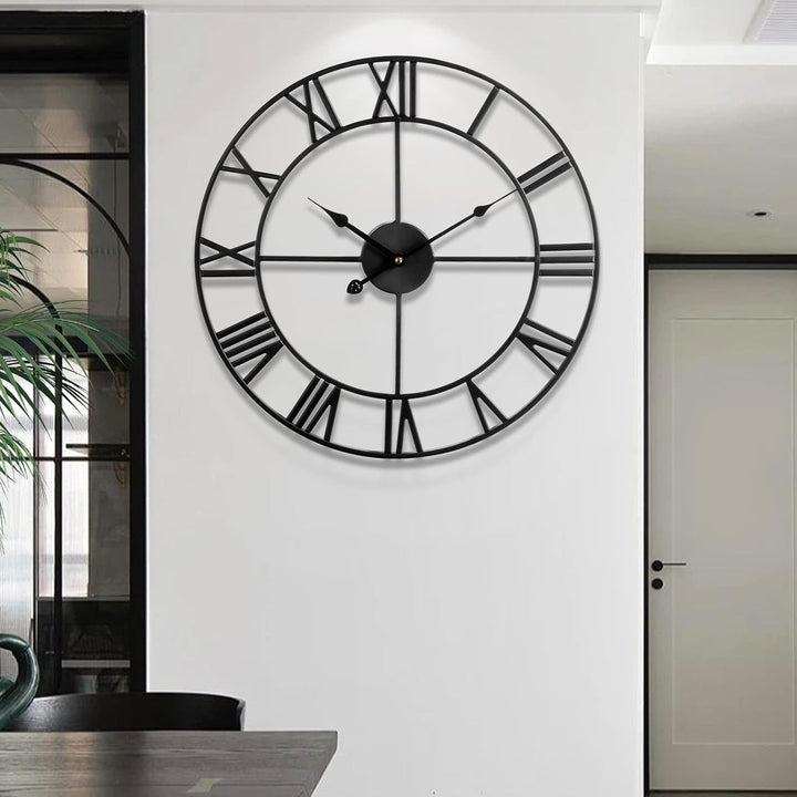 Mee 2ou Wanduhr Modern Nahezu Lautlos Ohne Tickgeräusche -40cm Durchmesser Römische Ziffern Wanduhre