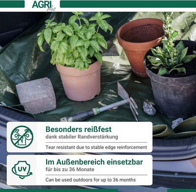 AGRI plus Gewebeplane mit Ösen I 8 x 10 m I Verschiedene Grössen I 150 g/m² Folienstärke I Stabile &