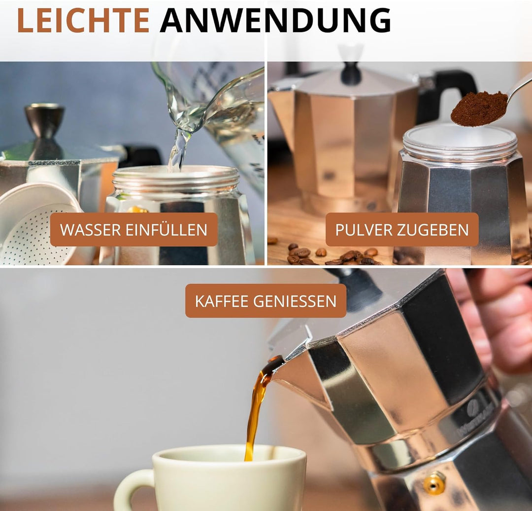 Westmark Espressokocher Brasilia, 1 Stk – Klassischer Kaffeekocher für 9 Tassen – Robuster Kaffeeber