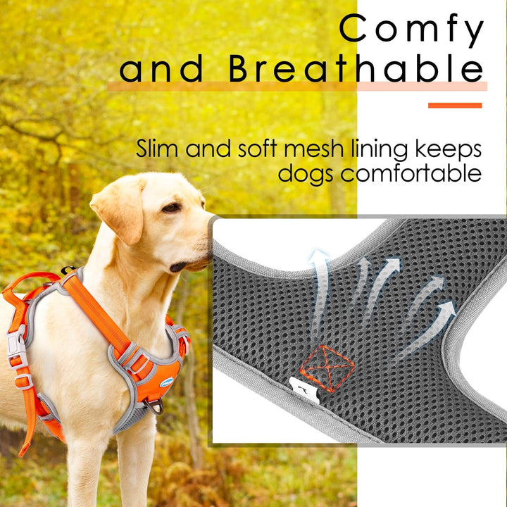 ThinkPet No-Pull Hundegeschirr, Atmungsaktiv Brustgeschirr für Kleine Mittlere Grosse Hunde, Einstel