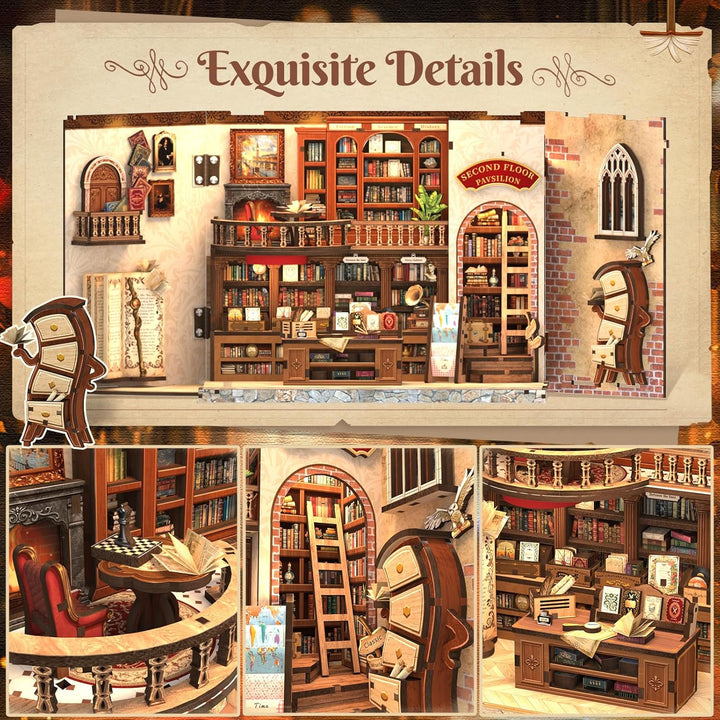 Cutefun Book Nook Magic bücherladen– Nook-Buch DIY Miniature House bücher für Erwachsene, Bücherrega