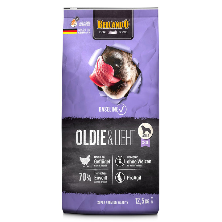 BELCANDO Baseline Oldie & Light [12,5kg] Trockenfutter für Hunde | Für ausgewachsene, wenig aktive o