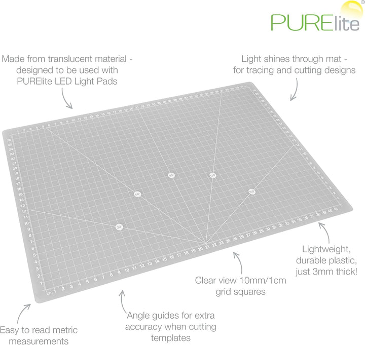PURElite CFPL25 Transparente Schneidematte, Plastik, Durchsichtig, A3 A3 Durchsichtig, A3 Durchsicht