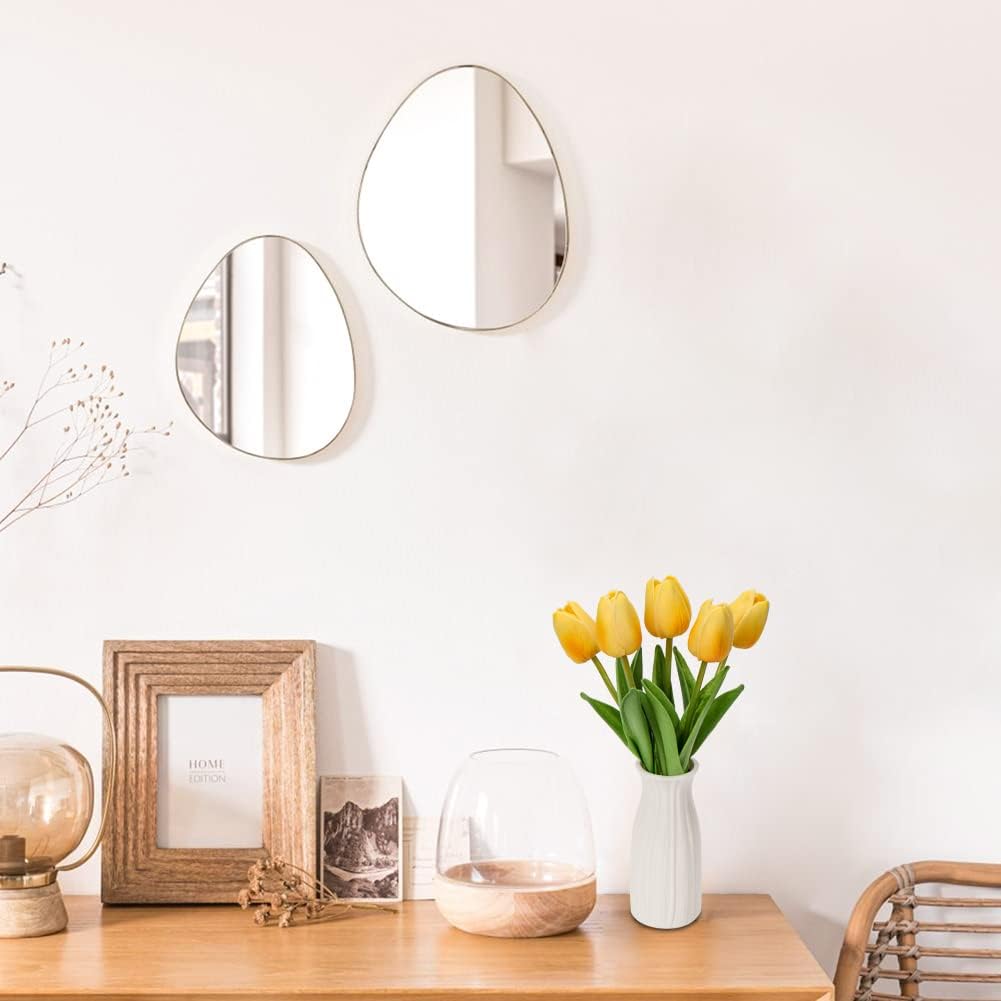 Kunstblumen Künstliche Tulpen Blumen Wie Echt Real Touch Tulpen, Höhe 30 cm, mit Vase aus Keramik, D