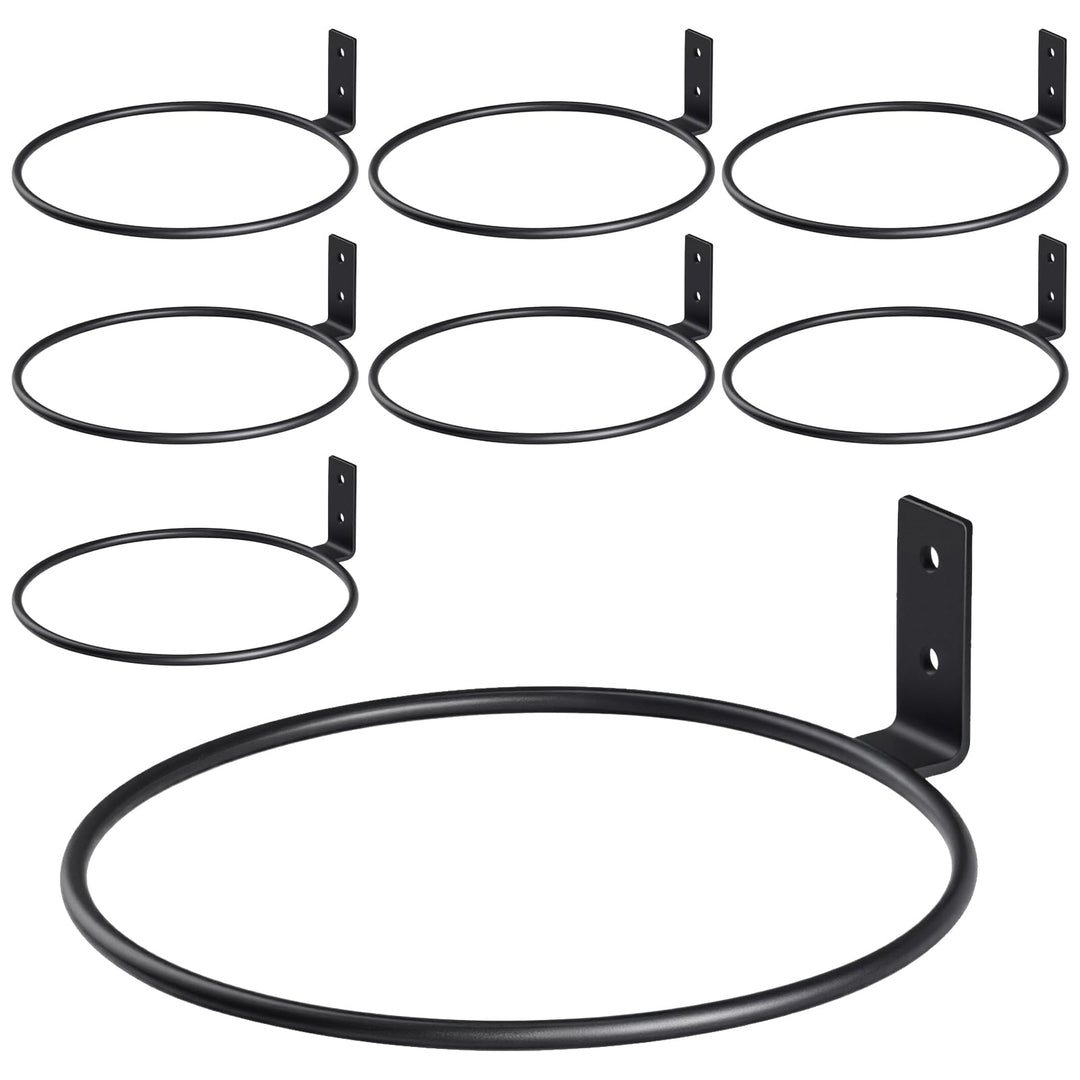 8 Stück Blumentopfhalter Wand Metall 20 cm, Schwarz Blumentopf Wandhalterung Ring, Wand Blumentopfha
