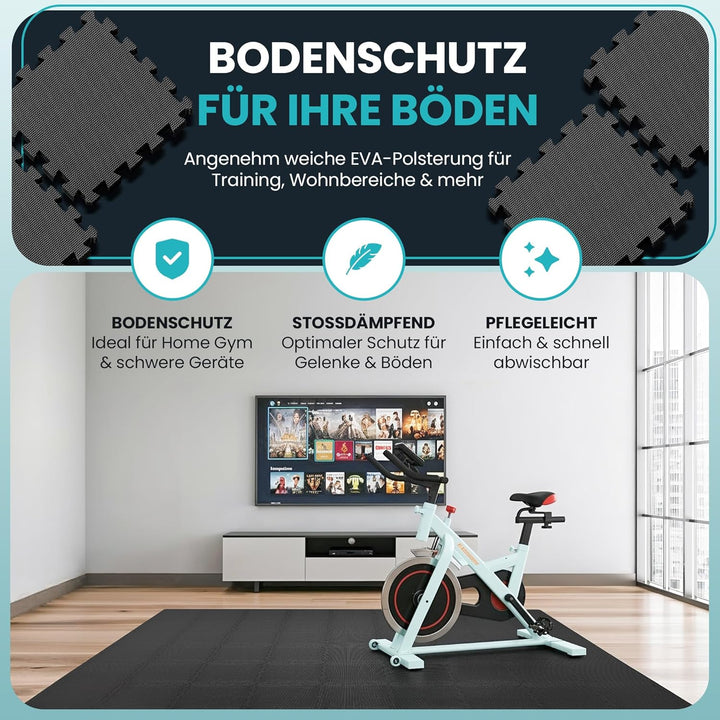 Bodenschutzmatte Fitness【Set mit 21 Matten】EVA Fitnessmatte rutschfest - Sportmatte Gymnastikmatte P