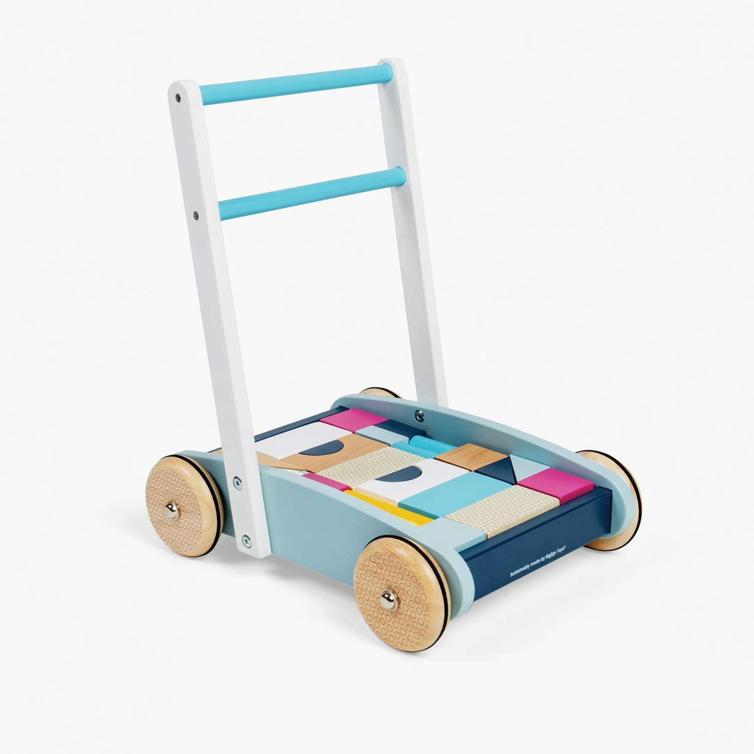 Bigjigs Toys FSC® Certified Wooden Baby Walker - Sustainable Wooden Walkers for Babies, Includes Bui