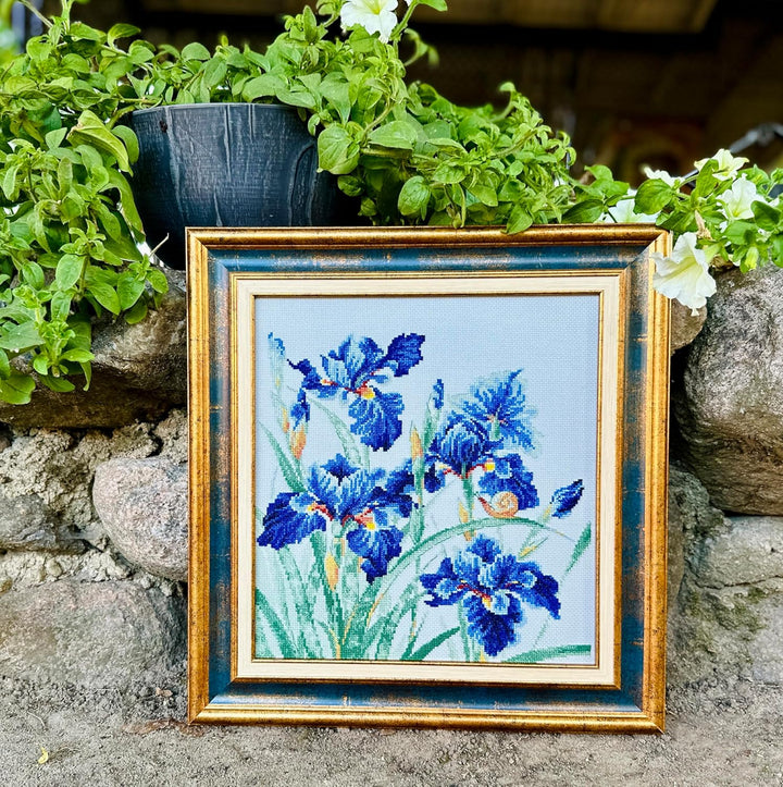RIOLIS Counted Cross Stitch Kit 11.75"X11.75"-Blue Irises (14 Count)
