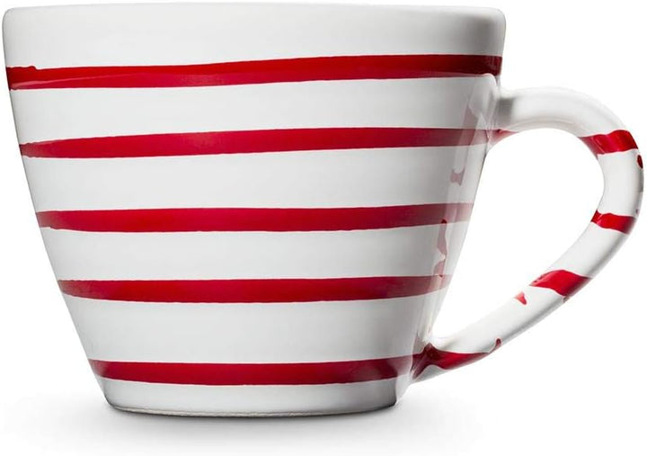 GMUNDNER KERAMIK Cappuccino Tasse Gourmet Füllmenge : 0.16 Liter Rotgeflammt Geschirr, handgemacht i