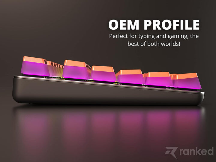 Ranked Pudding PBT-Tastenkappen | 112 Double Shot Transluzent ANSI US- und ISO-Layout | OEM-Profil f