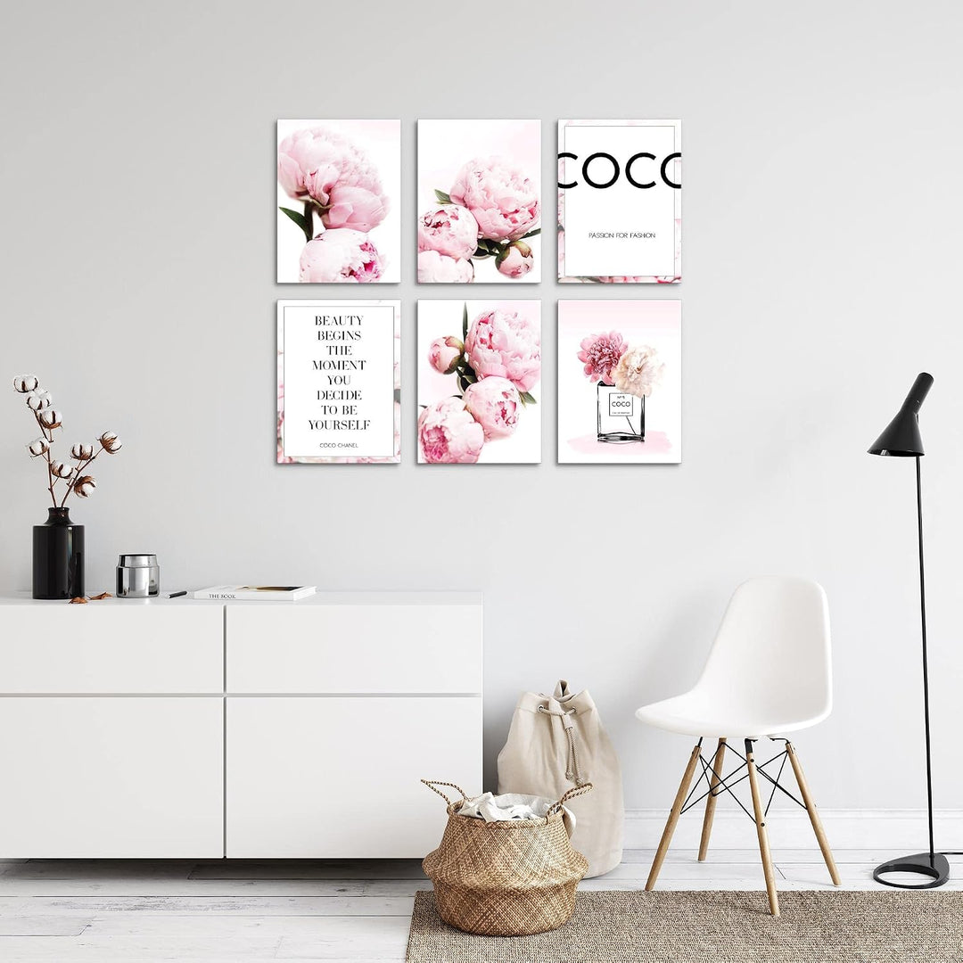 Novart Wandbilder - KEIN EXTRA RAHMEN BENÖTIGT - Wohnzimmer Mädchen Teenager - Bilder Modern Blumen