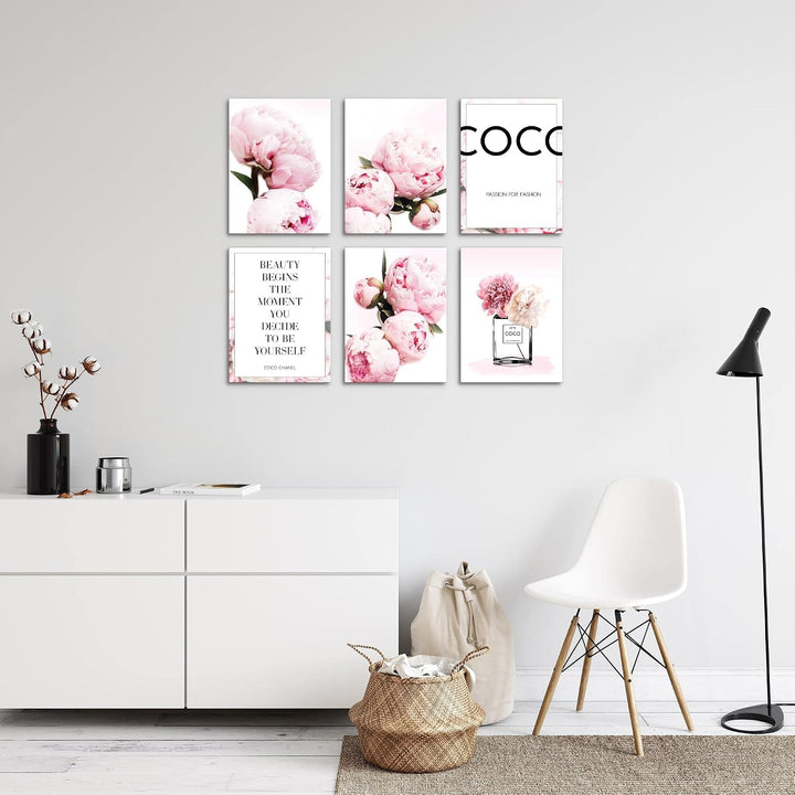 Novart Wandbilder - KEIN EXTRA RAHMEN BENÖTIGT - Wohnzimmer Mädchen Teenager - Bilder Modern Blumen