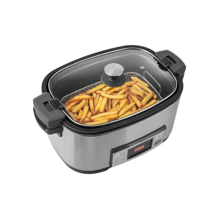 SENCOR SPR 5500SS Slowcooker, 1350 Watt, Kochbehälter, 4 einstellbare Kochfunktionen, Edelstahl
