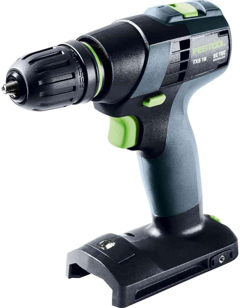 Festool – Akku-Bohrschrauber TXS 18-Basic inkl. FastFix Schnellspannbohrfutter 10 mm + Gürtelclip +
