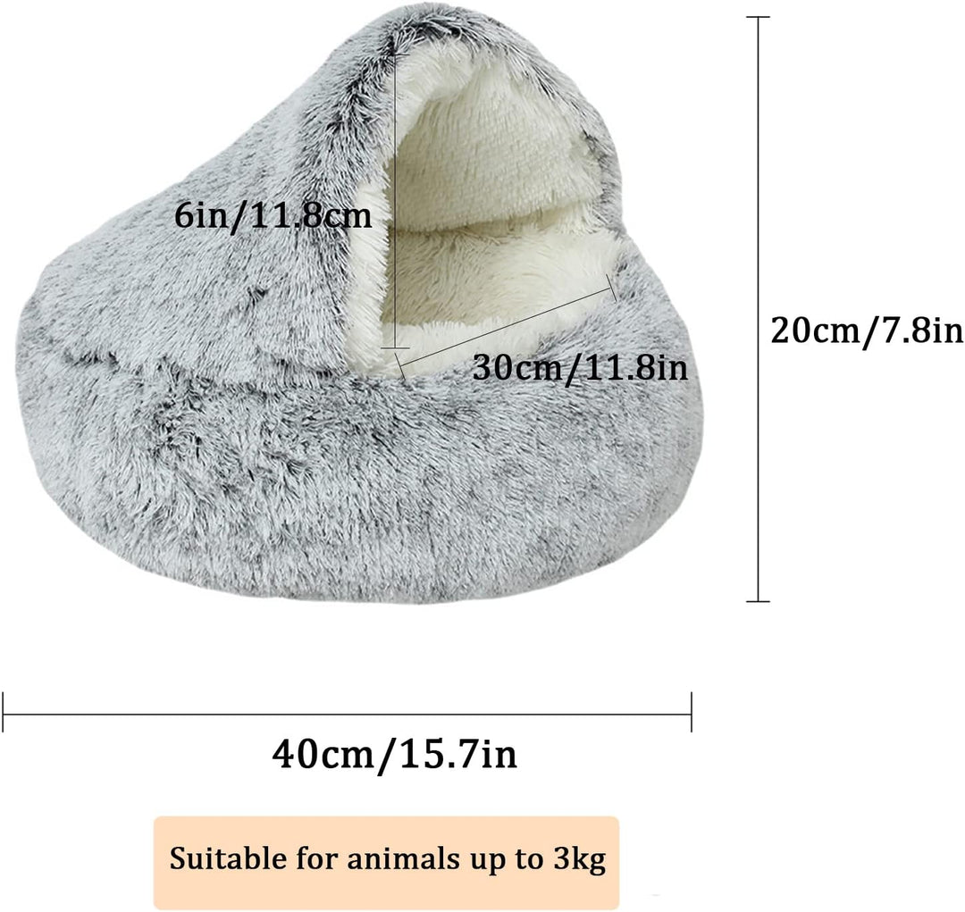 Kätzchenbett für kleine Katzenhöhle, für Katzen im Innenbereich unter 3 kg, warmes, gemütliches, wei
