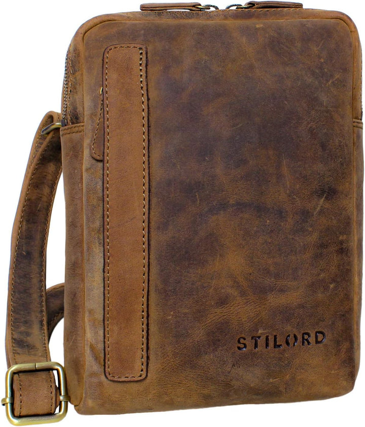 STILORD 'John' Kleine Herren-Tasche Ledertasche Vintage 8,4 Zoll Tablettasche Umhängetasche Männer S