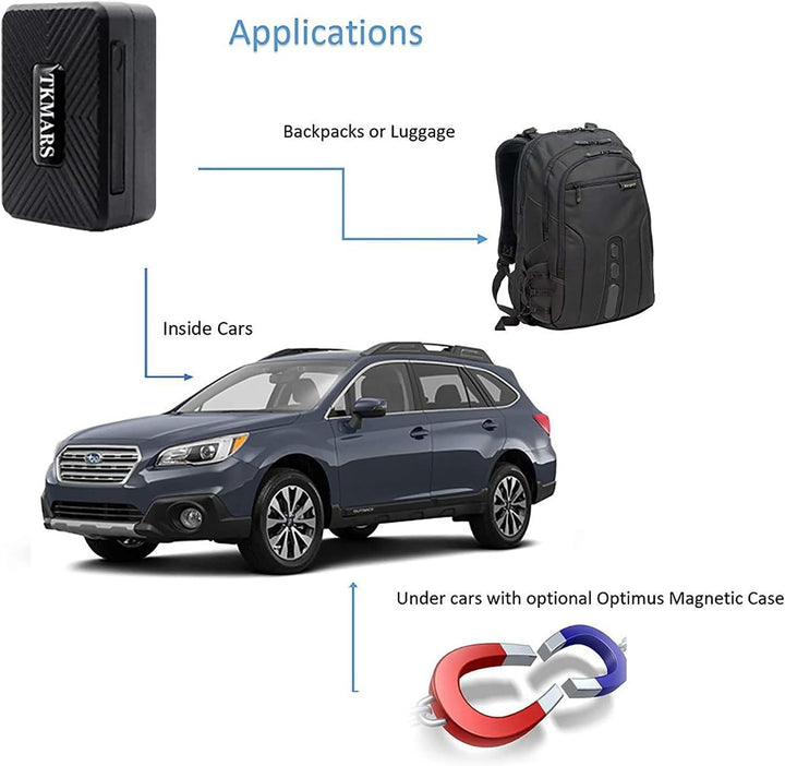 TKMARS 4G Mini GPS Tracker GPS Tracker Ohne ABO mit Kostenloser App, 32 Tage Standby-Zeit, Stark Mag