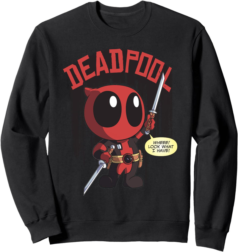 Marvel Deadpool Wheee Look What I Have Portrait Sweatshirt