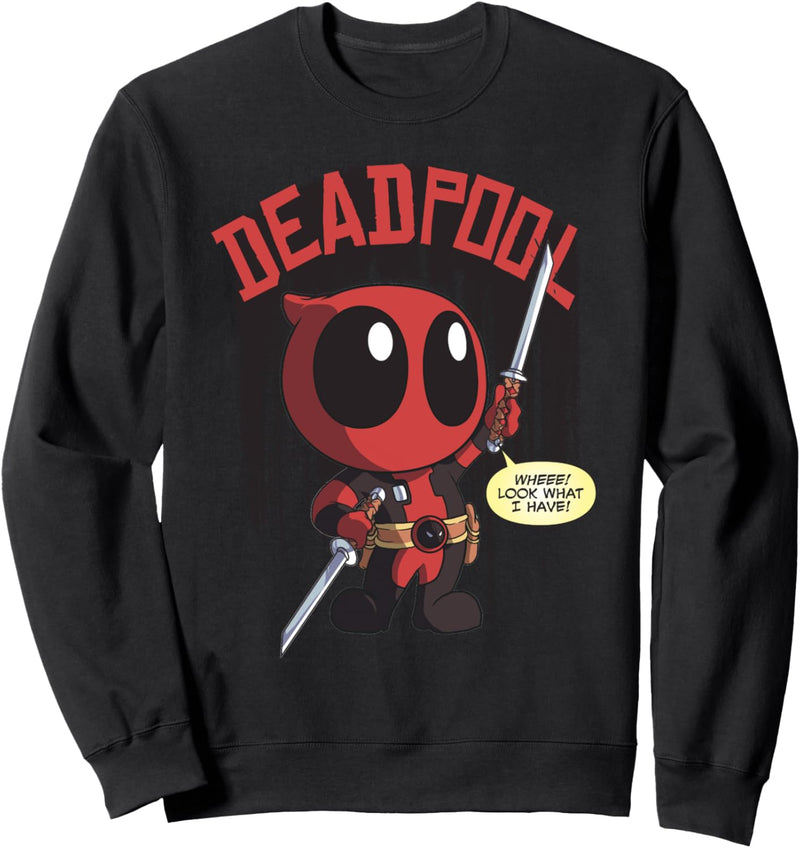 Marvel Deadpool Wheee Look What I Have Portrait Sweatshirt