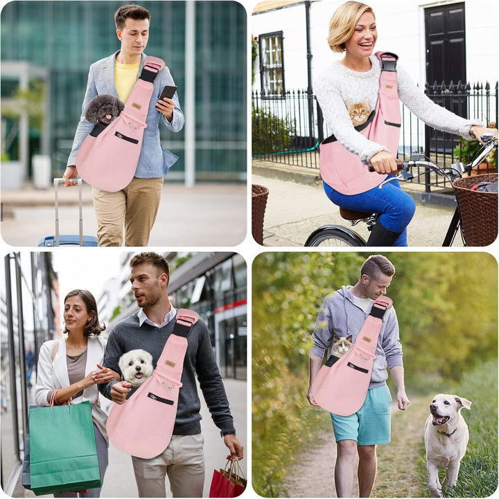 Cuby, Hund- und Katzentragetasche, freihändig, wendbare Haustiertragetasche, weiches Beutel- und Tra
