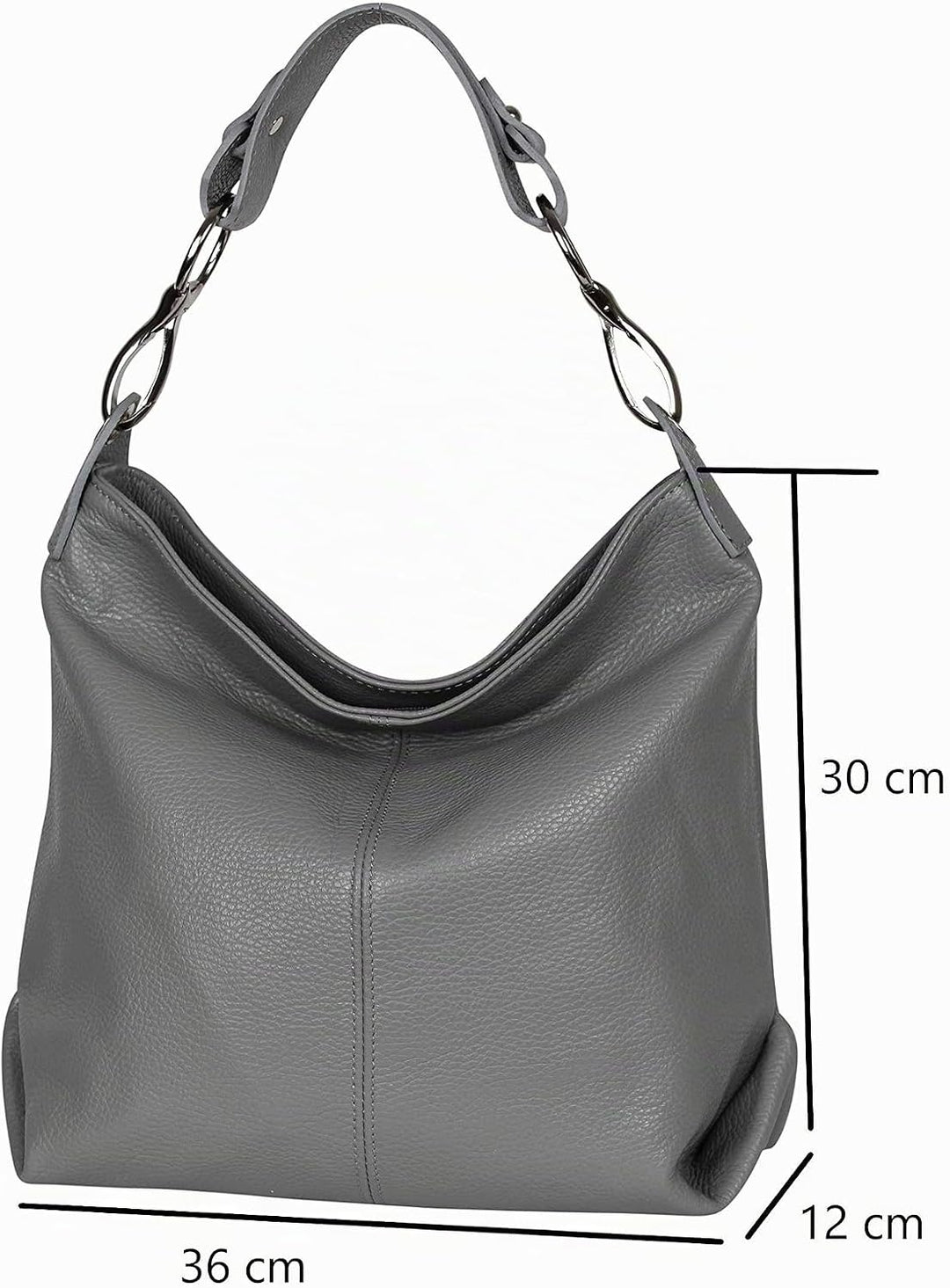 AmbraModa GL033 - Damen echt Ledertasche Handtasche Schultertasche Henkeltasche Beutel, Avocadogr&amp;