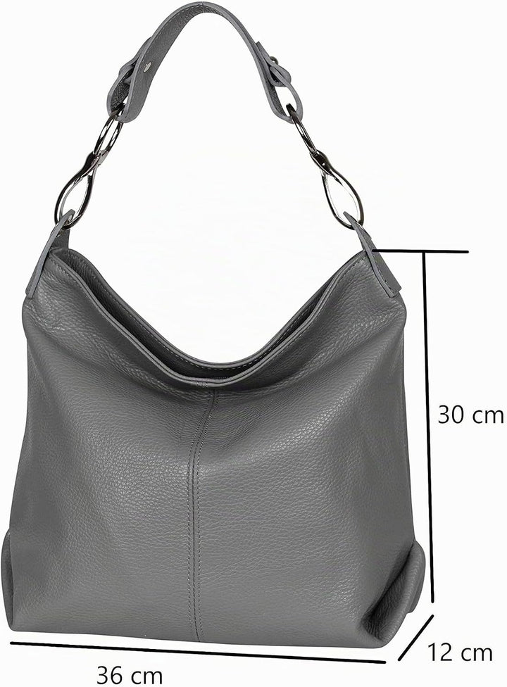 AmbraModa GL033 - Damen echt Ledertasche Handtasche Schultertasche Henkeltasche Beutel, Avocadogr&amp;